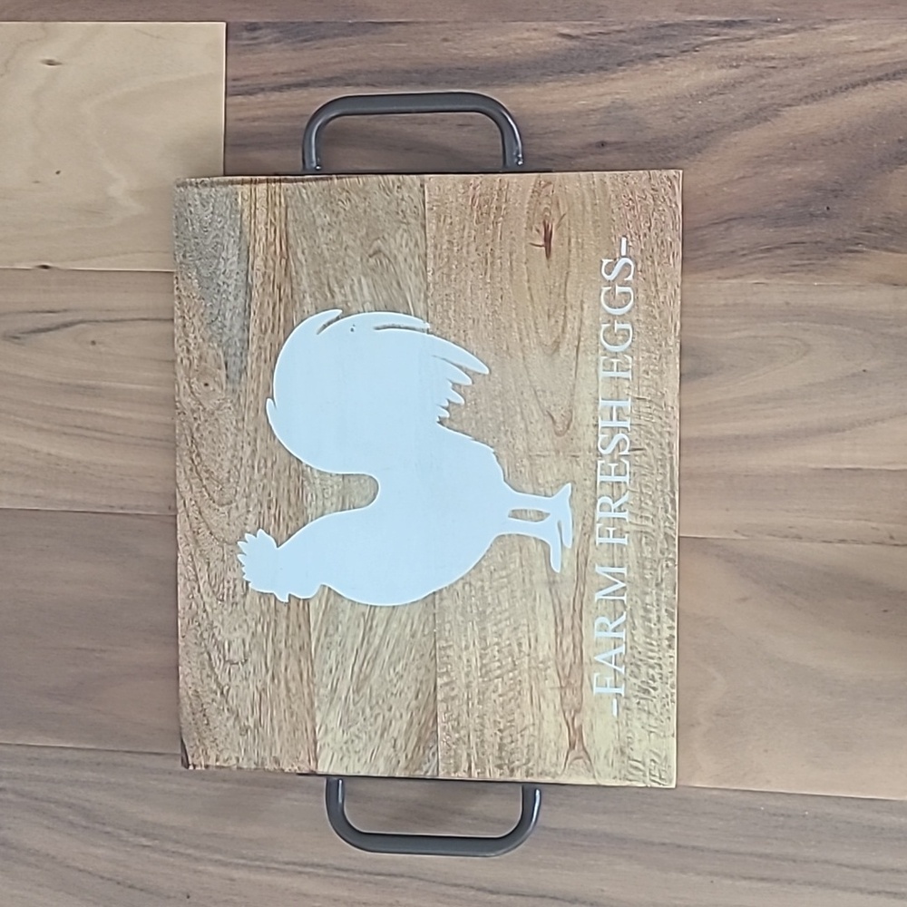 Wood board with handles